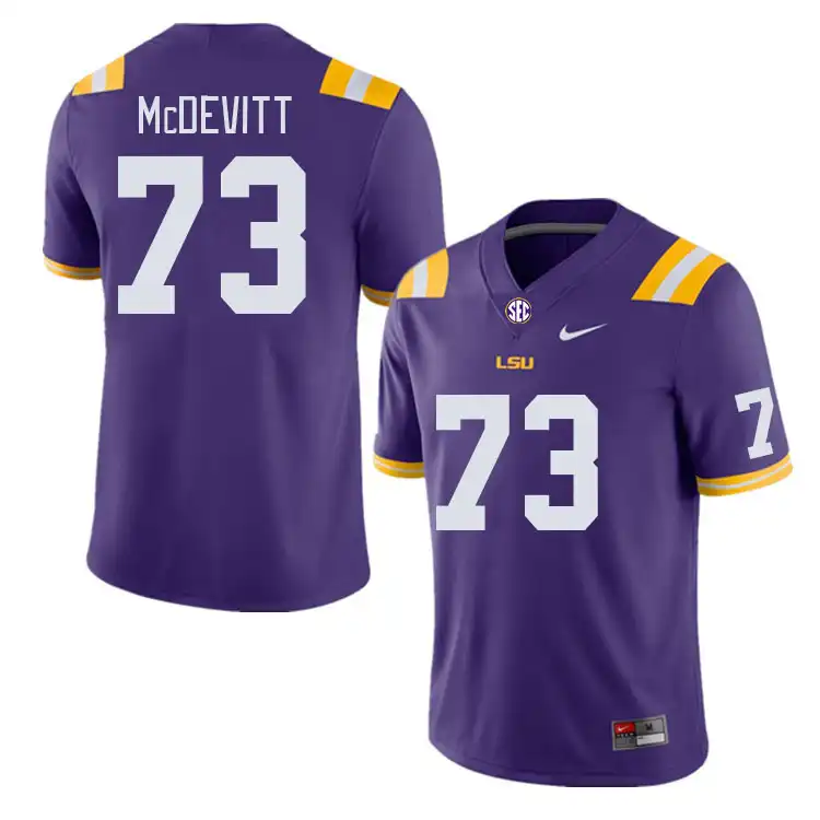 Men's LSU Tigers Jack McDevitt #73 Purple NCAA Football Jersey